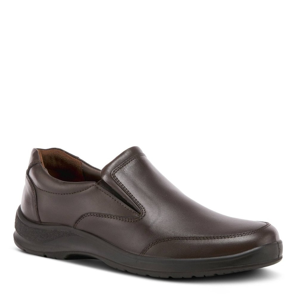 Spring Step Shoes Abisko Men's Premium Leather Slip On Shoes DARK BROWN